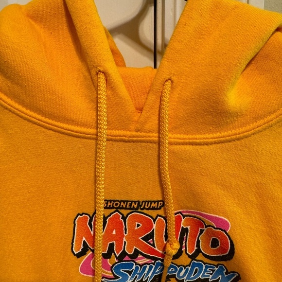 Naruto Shippunden Shonen Jump 20th Anniversary Yellow Hoodie Sweatshirt Sz L - Picture 3 of 7